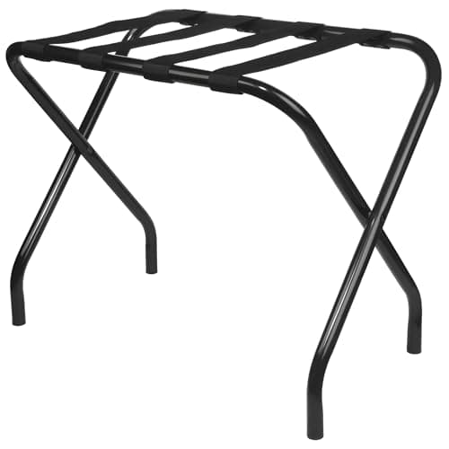 King's Brand Black Metal Foldable Luggage Rack Stand