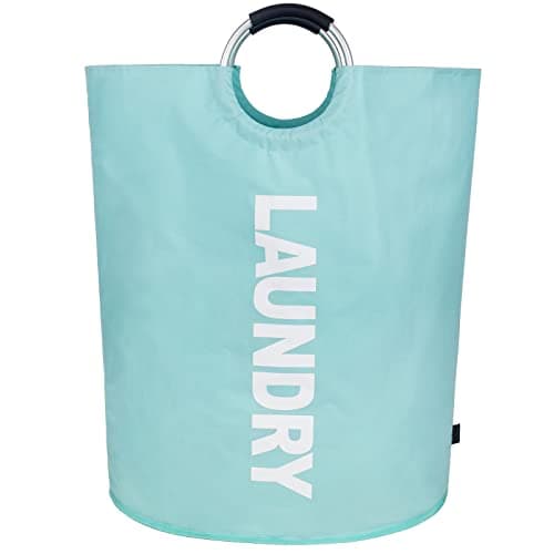 Twira 90L Large Laundry Basket, Collapsible & Waterproof, Padded Handles, Black — Light Blue/160L