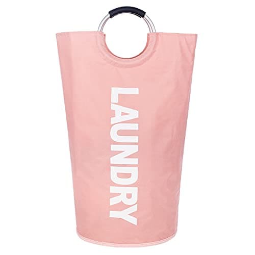 Caroeas 90L Waterproof Laundry Hamper, 13 Colors, Padded Handles, Collapsible Storage — Pink