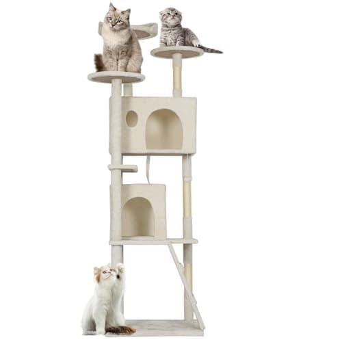 FDW Pink 54in Multi-Level Cat Tree & Scratching Post — Beige