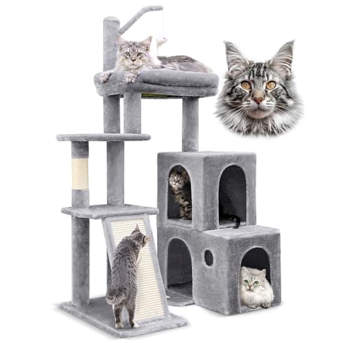 F50 Heavy Duty Cat Tree Tower for Large Indoor Cats, Dark Grey — Light Grey