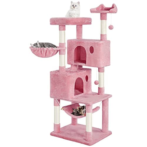 Yaheetech Large Cat Tower with Condos for Medium Cats Pink — Pink