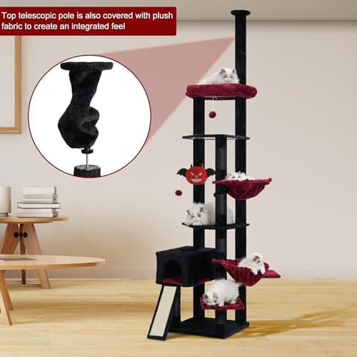 Adjustable Gothic Halloween Cat Tree for Indoor Cats