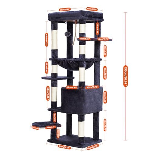 Extra Large Cat Tree for Heavy Cats with Multiple Levels and Cozy Perch
