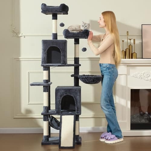 70-Inch Multi-Level Cat Tree Tower with Hammock & Scratching Post LCT015