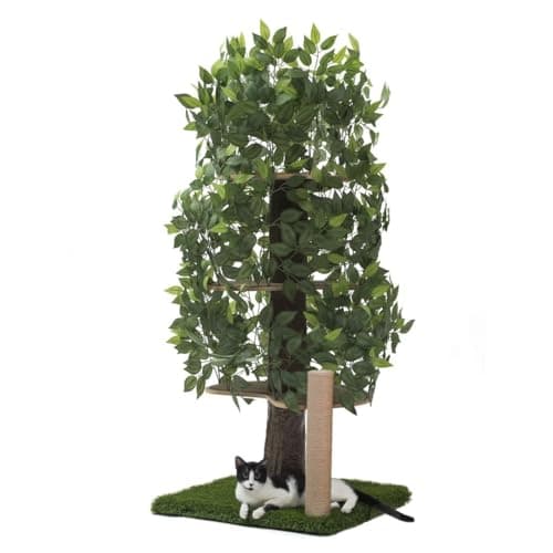 USA-Made On2 Pets Cat Tree with Leaves & House for Indoor Cats — Zen Green