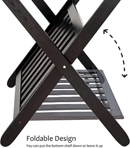 Bamboo Suitcase Stand, 2 Pack, Fully Assembled, Shoe Shelf