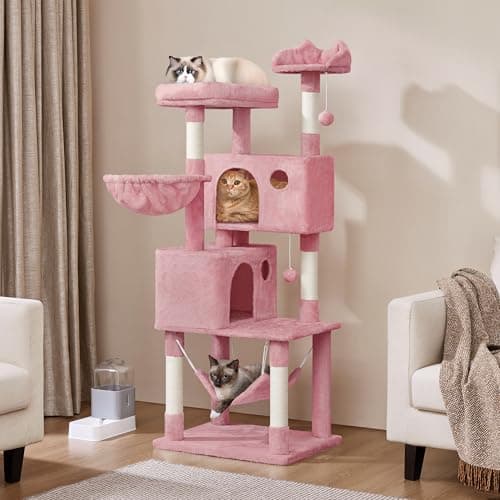 Yaheetech Large Cat Tower with Condos for Medium Cats Pink