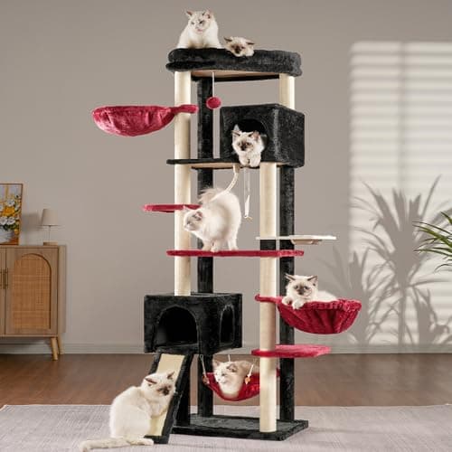 Black and Red Hey-brother Gothic Cat Tree MPJ036BR