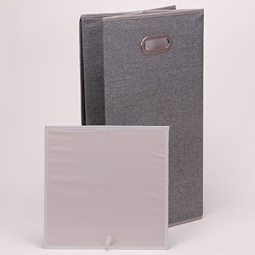 Grey Collapsible Laundry Hamper with Magnetic Lid - Household Essentials