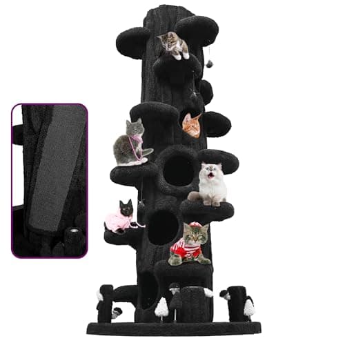 Luxury Multi-Level Cat House with Scratching Post for Indoor Cats (Green) — Black