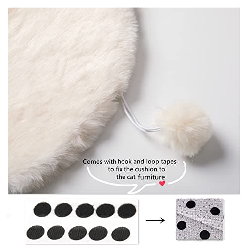SHENGOCASE Replacable 10" Round Faux Rabbit Fur Cat Tree Cushion Pad