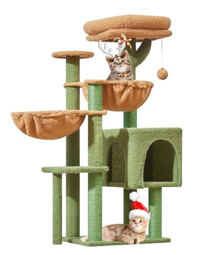 Smoky Gray Taoqimiao 39.4-Inch Cat Tree with 5 Scratching Posts & Plush Condo MS019G — Cactus