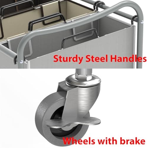 Silver Durable 3-Bag Laundry Sorter Cart – Heavy Duty Rollable Hamper