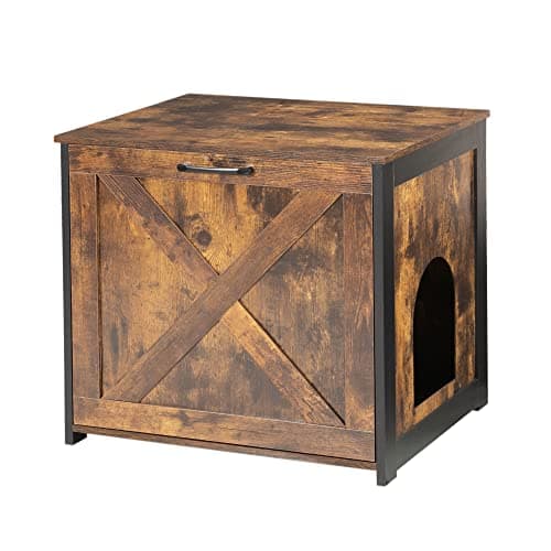 Dwanton Cat Litter Box Furniture with Reversible Entrance