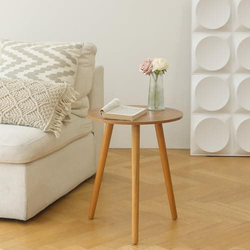 Awaseen Solid Wood Brown Living Room Side Table
