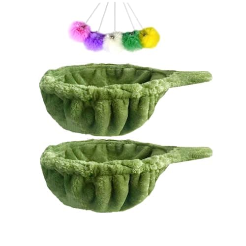 SHENGOCASE 5-Pack Cat Tree Hammock & Toys, Light Grey Nest Lounger Bed Replacement — Green