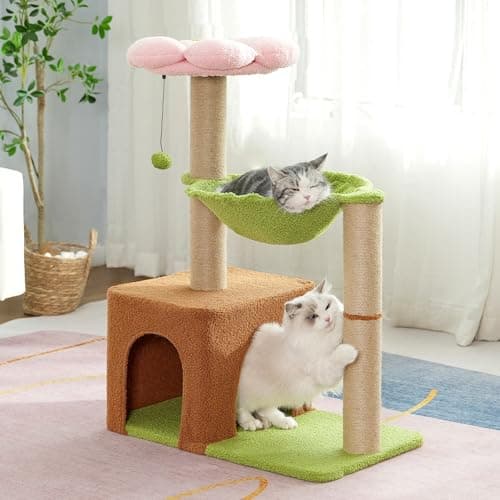 PINK 36" Cat Tree with Hammock & Scratching Post