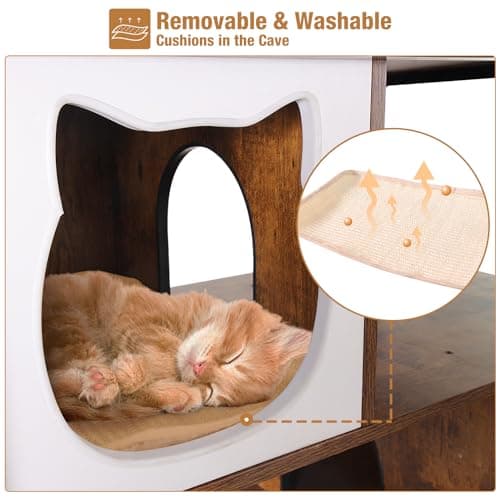 4-Level Cat Tree Enclosure with Storage & Scratch Pad