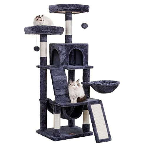 Cat Tree with Toy, Condo, Perch, Hammock, and Scratching Posts