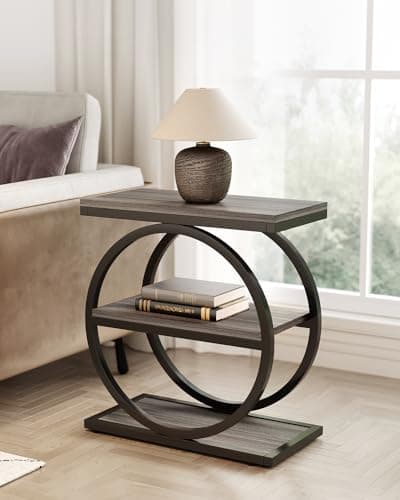 Little Tree 3-Tier Gray & Black End Table for Living Room and Bedroom