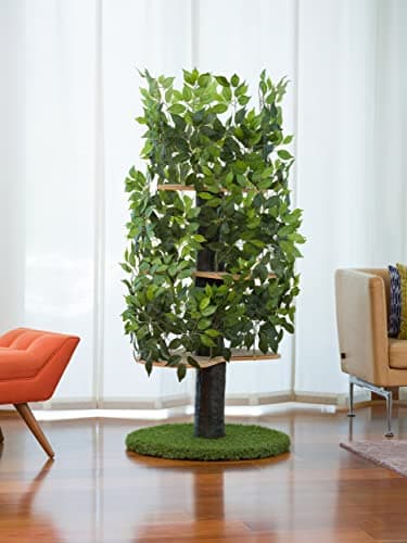 On2 Pets USA-Made Cat Tree with Leaves, Multi-Level Indoor Cat Condo