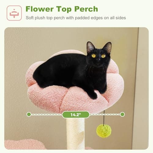 Indoor Cat Tree with 2 Condos & 4 Scratching Posts, 62" Multi-Level Tower, Pink