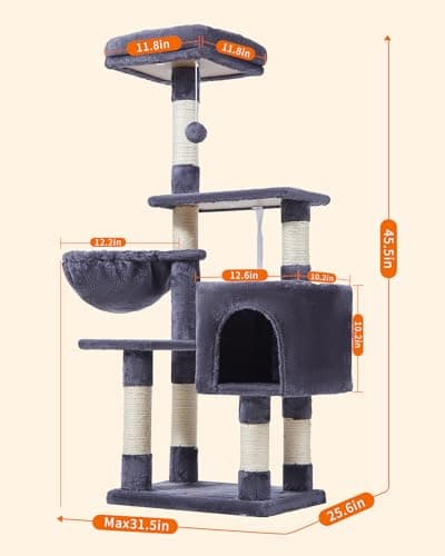 Indoor Cat Tree with Scratching Posts and Hammock