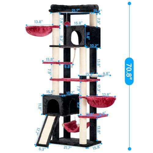 Black and Red Hey-brother Gothic Cat Tree MPJ036BR