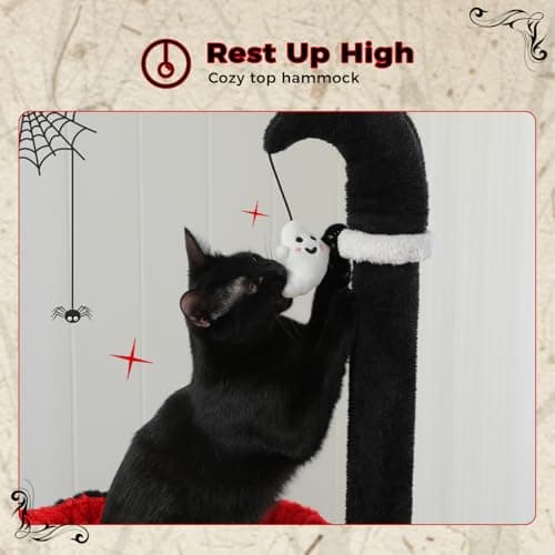 Gothic 45-Inch Cat Tree with Condos & Scratching Posts, Black