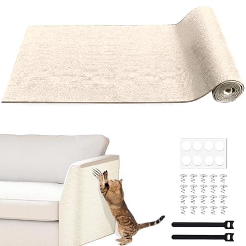 Self-Adhesive Cat Furniture Protector, Brown, 15.7"x78.7" — White