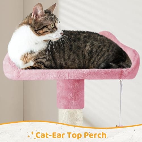 Yaheetech 54in Pink Multi-Level Cat Tree with Hammock