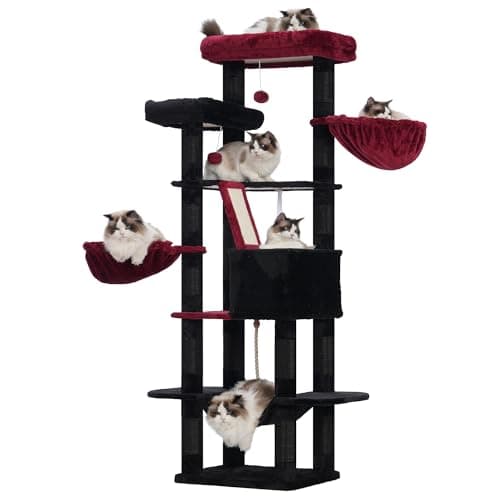 Halloween Cat Tree for Indoor Cats - 68 inch Multi-Level Cat Tower