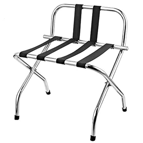 2 Pack Folding Chrome Stainless Steel Luggage Rack with Back Support