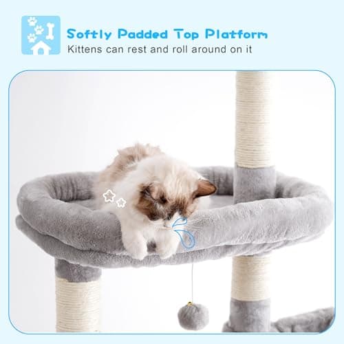 Hey-brother Tall 94.5-106.3 Inch Cat Tree for Large Cats