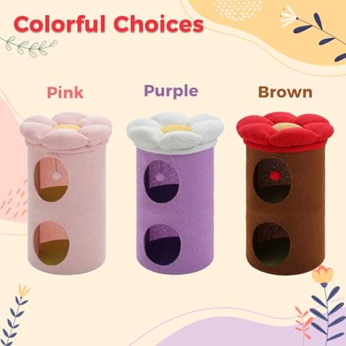Petepela 2-Level Cat Bed, Pink: Tree House & Flower Bed, Large Cats