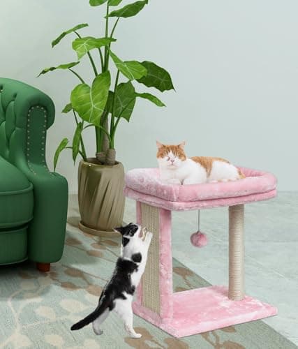 Small Pink Cat Tree for Indoor Kittens