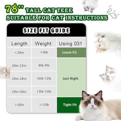 Tall Cat Tree for Large Cats, 200cm Tower with Hammock & Scratching Post GCT031G