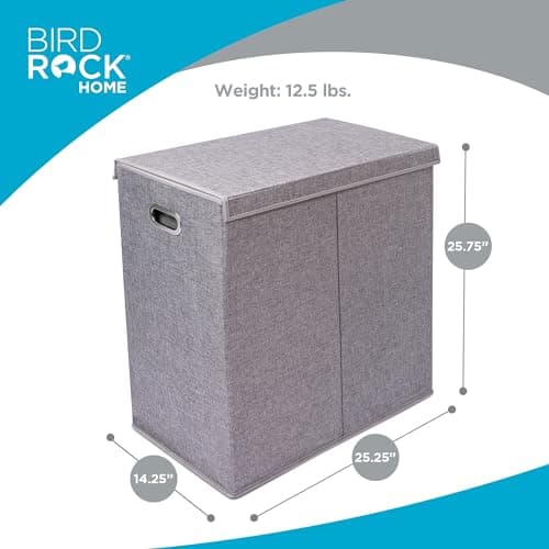 Birdrock Home Collapsible Laundry Hamper with Lid & Sorting Bags