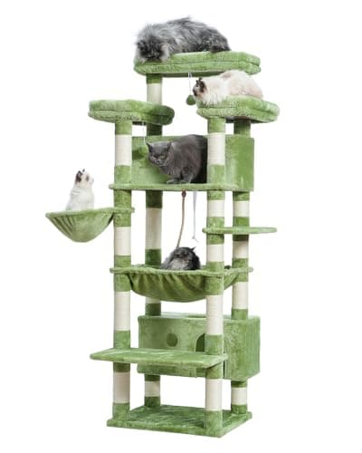 Smoky Gray Large Cat Tree for Indoor Adult Cats GCT030G — Green