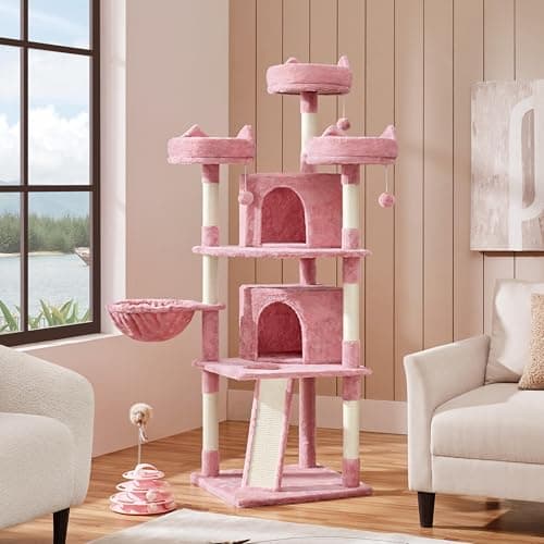 Yaheetech 68.5in Large Cat Tree with Caves & Platforms