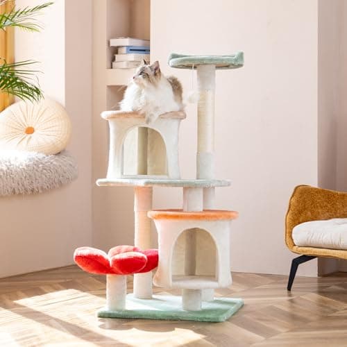 HYABI 42.7 inch Multi-Level Cat Tree with Scratch Posts & Toy Ball for Indoor Cats