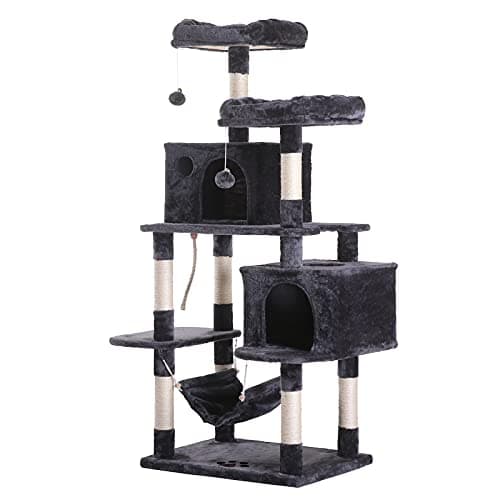 Hey-Brother Smoky Gray Multi-Level Cat Tree with Sisal Scratching Posts MPJ020G