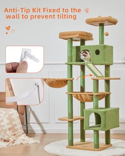 Taoqimiao 71-Inch Multi-Level Cat Tree for Large Indoor Cats