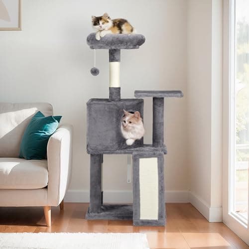 Indoor Cat Tree Tower 47-Inch Condo with Scratching Post &amp; Toys