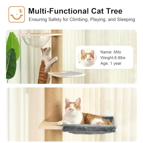 FUKUMARU 6 Level Adjustable Climbing Tower for Cats