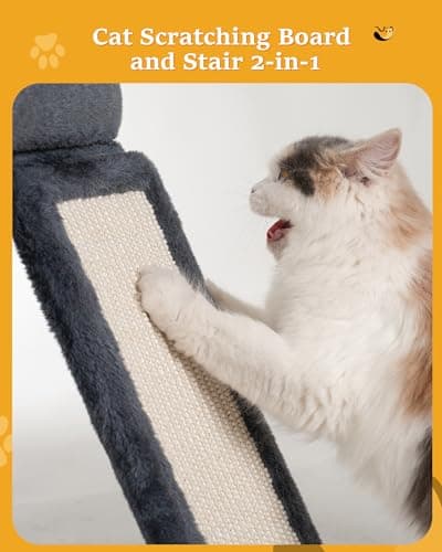 Large Cat Tree Tower with Big Perch Bed & Cat Toy, Dark Gray