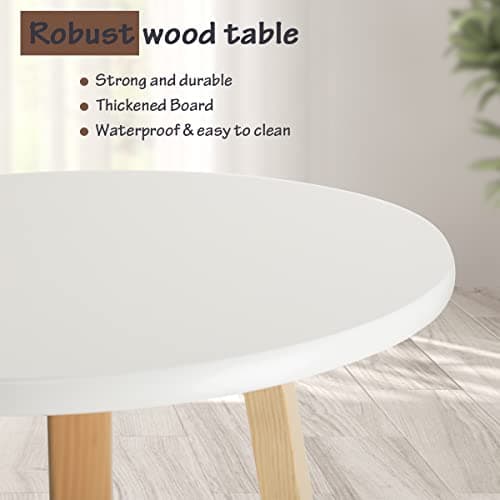 Hadulcet Two-Tier White Side Table for Living Room & More
