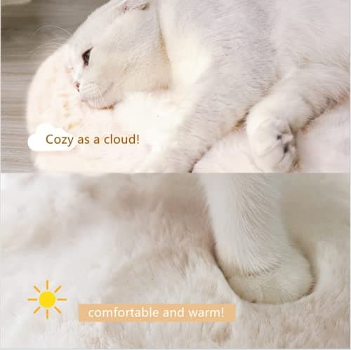 SHENGOCASE 2-Pack 12"x15.7" Rectangular Faux Rabbit Fur Cat Tree Cushion Pad for Window Perch