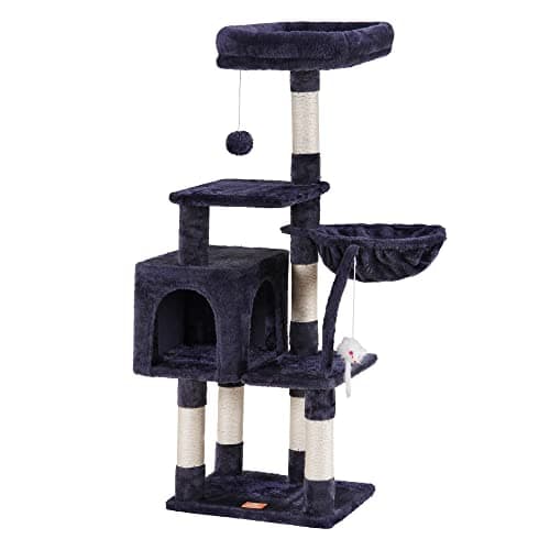 Cat Tower Condo with Toy, Hammock, and Scratching Posts for Indoor Cats